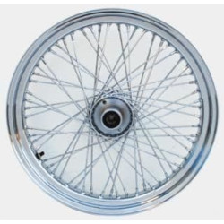 PartzBiz HD MW36-746 - Ultima 36-746 Chrome 60 Spoke 21 x 2.15 Billet Front Wheel 84-99 Harley Davidson Softail Dyna XL FX FLS FLST FXD FXDWG chopper classic old school wire custom bagger replacement best for performance motorcycle