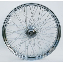 PartzBiz HD MW36-500 - Ultima 36-970 Chrome 60 Spoke Front Wheel w/ Billet Hub 23‚Äùx 3.50‚Äù 1" Axle