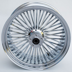 PartzBiz HD MW37-511 - Ultima 37-511 Chrome Fat King 48 Spoke Rear Wheel w/ Billet Hub 18"x8.5" 1" Axle
