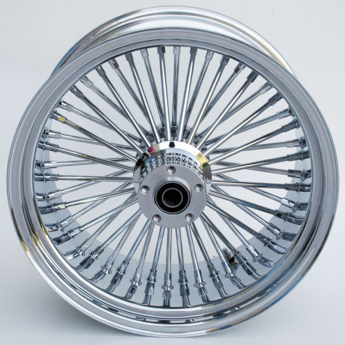 PartzBiz HD: 4401748-Ultima 37-511 Chrome Fat King 48 Spoke Rear Wheel w/ Billet Hub 18"x8.5" 1" Axle