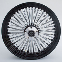 PartzBiz HD MW37-521 - Ultima 37-521 Black Fat King 48 Spoke Rear Wheel 18"x3.5" Custom Harley