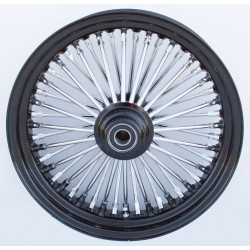 PartzBiz HD MW37-523 - Ultima 37-523 Black Fat King 48 Spoke Front Wheel w/ Billet Hub 18 x 8.5 1" Axle