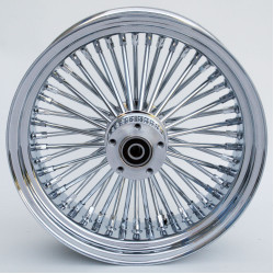 PartzBiz HD MW37-531 - Ultima 37-531 Chrome Fat King 48 Spoke Rear Wheel w/ Billet Hub 16"x5.5" 1" Axle
