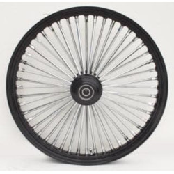 PartzBiz HD MW37-534 - Ultima 37-534 Chrome 48 King Spoke 21 x 2.15" Single Disk Front Wheel 1" Axle 00-07 Harley Davidson Custom Chopper Bike Motorcycle Rim Classic Upgrade Replacement 