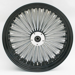 PartzBiz HD MW37-547 - Ultima 37-547 Black Fat King 48 Spoke Rear Wheel 17"x6" Custom Harley