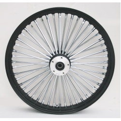 PartzBiz HD MW37-561 - Ultima 37-561 Black Fat King 48 Spoke Front Wheel w/ Billet Hub 26"x3.5" Dual