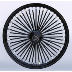 PartzBiz HD MW37-564 - Ultima 37-564 Black 48 King Spoke 21 x 2.15" Front Wheel 1" Axle 00-07 Harley Davidson Custom Chopper Bike Motorcycle Rim Classic Upgrade Replacement 
