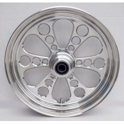 PartzBiz HD MW37-604 - Ultima 37-604 Kool Kat 16"x3.5" Polished CNC Front Motorcycle Wheel Single Rotor custom billet upgrade rim harley davidson bilke chopper best aftermarket