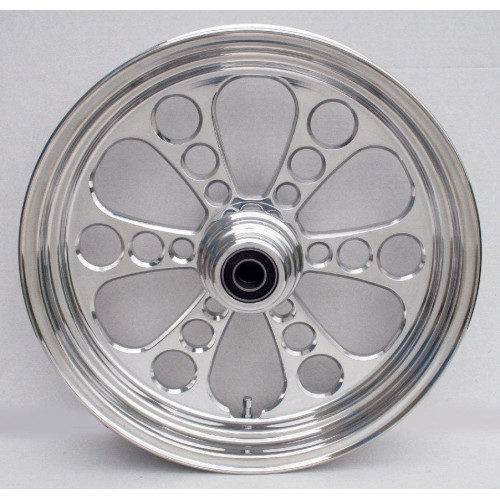 PartzBiz HD: 4401734-Ultima 37-604 Kool Kat 16"x3.5" Polished CNC Front Motorcycle Wheel Single Rotor custom billet upgrade rim harley davidson bilke chopper best aftermarket