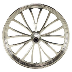 PartzBiz HD MW37-623 - Ultima 37-623 Polished 21x3.5" Manhattan CNC Front Motorcycle Wheel Dual Rotor Harley Davidson Custom Bike Chopper Replacement Upgrade Rim Chrome