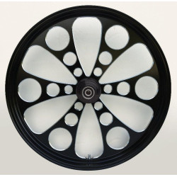 PartzBiz HD MW37-646 - Ultima 37-646 Kool Kat 21x3.5" Black Cut CNC Front Motorcycle Wheel Single Rotor custom billet upgrade rim harley davidson bilke chopper best aftermarket