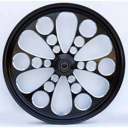 PartzBiz HD MW37-649 - Ultima 37-649 Kool Kat 18"x3.5" Black Cut CNC Front Motorcycle Wheel Dual Rotor