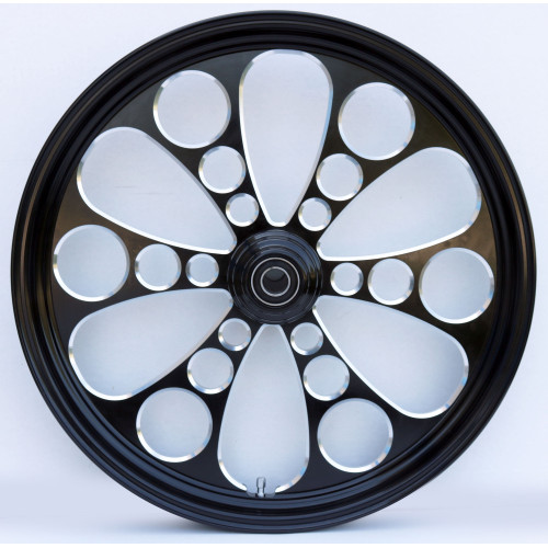 PartzBiz HD: 4401684-Ultima 37-651 Kool Kat 16"x3.5" Black Cut CNC Front Motorcycle Wheel Dual Rotor