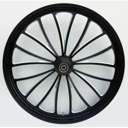 PartzBiz HD MW37-664 - Ultima 37-664 Black Manhattan Aluminum Front Wheel 21"x2.15" Single Rotor