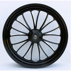 PartzBiz HD MW37-668 - Ultima 37-668 Black Manhattan Aluminum Front Wheel 18"x3.5" Single Rotor
