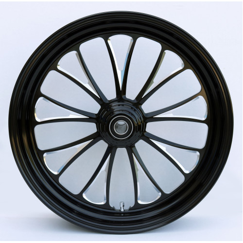PartzBiz HD: 4401694-Ultima 37-668 Black Manhattan Aluminum Front Wheel 18"x3.5" Single Rotor
