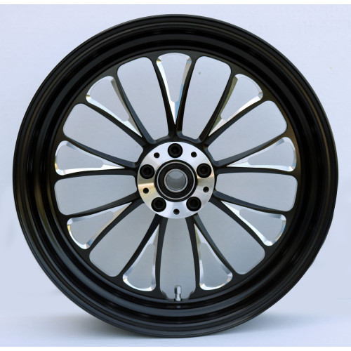 PartzBiz HD: 4401696-Ultima 37-671 Black Manhattan Aluminum Front Wheel 16"x3.5" Dual Rotor