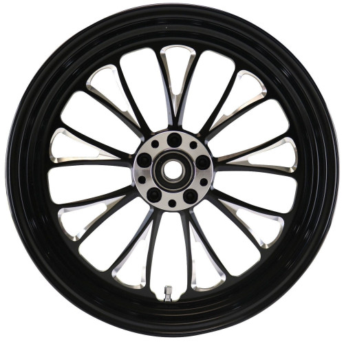PartzBiz HD: 4401698-Ultima 37-673 Black Manhattan Aluminum Rear Wheel 18"x3.5" Custom Harley