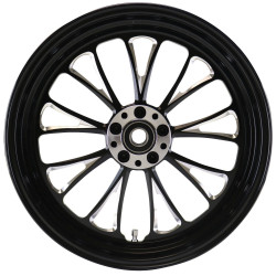 PartzBiz HD MW37-674 - Ultima 37-674 Black Manhattan Aluminum Rear Wheel 18"x5.5" Custom Harley