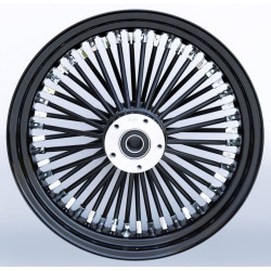 PartzBiz HD MW37-721 - Ultima 37-721 Black Fat King 48 Spoke Front Wheel w/ Billet Hub 18"x3.5" Single