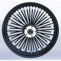 PartzBiz HD MW37-728 - Ultima 37-728 Black 48 King Spoke 18 x 3.5" Rear Wheel 1" Axle 00-07 Harley Davidson Custom Chopper Bike Motorcycle Rim Classic Upgrade Replacement 