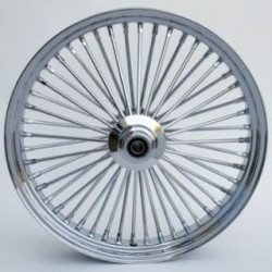 PartzBiz HD MW37-753 - Ultima 37-753 Chrome 38 King Spoke 21" x 3.5" Wheel 1" Axle Harley Dual Disc Harley Davidson Custom Chopper Bike Motorcycle Rim Classic Upgrade Replacement 