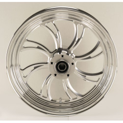 PartzBiz HD MW37-812 - Ultima 37-812 Polished CNC Vortex Front Motorcycle Wheel 16"x3.5" Dual Rotor