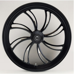 PartzBiz HD MW37-825 - Ultima 37-825 Black Cut Vortex Front Motorcycle Wheel 21"x3.5" Dual Rotor