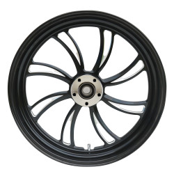 PartzBiz HD MW37-826 - Ultima 37-826 Black Cut Vortex Front Motorcycle Wheel 18"x3.5" Dual Rotor