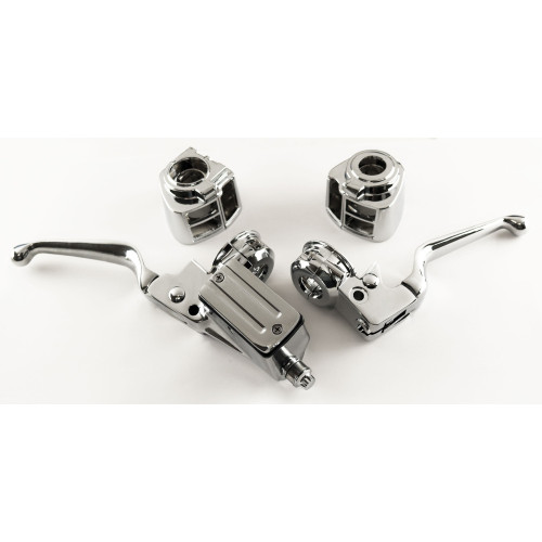 PartzBiz HD: 4401621-Ultima 47-707 Chrome Handlebar Control Kit 3/4" Bore MC 82-95 Harley Touring electra road glide king tour street upgrade replacement oe best for performance dual disc