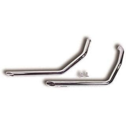 PartzBiz HD MW60-207 - Ultima 60-207 Chrome 1-3/4" Drag Pipes Exhaust System for 91-19 Harley Dyna Davidson Softail fatboy custom night train street vintage old school upgrade performance style aftermarket motorcycle pipes muffler 60207