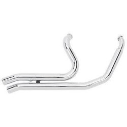 PartzBiz HD MW60-302 - Ultima 60-302 Chrome Big Growl Down N Dirty Exhaust for 86-05 Harley Davidson Softail fatboy custom night train street upgrade performance style aftermarket motorcycle pipes muffler 60302
