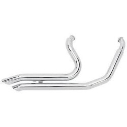 PartzBiz HD MW60-308 - Ultima 60-308 Chrome Big Growl Short Shooter Exhaust for 86-05 Harley Davidson Softail fatboy custom night train street upgrade performance style aftermarket motorcycle pipes muffler 60308