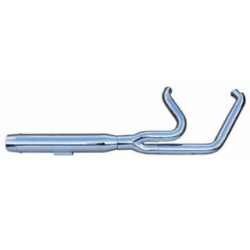 PartzBiz HD MW60-368 - Ultima 60-368 Chrome Competition 2 into 1 Exhaust System for 86-14 Harley Davidson Softail fatboy custom night train street upgrade performance style aftermarket motorcycle pipes muffler 60368