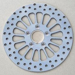 PartzBiz HD MW90-615 - Ultima 90-615 Polished 11.8" King Spoke Front Motorcycle Brake Rotor Harley 06-13 custom performance upgrade replacement best motorcycle bike chopper bagger disc brakes