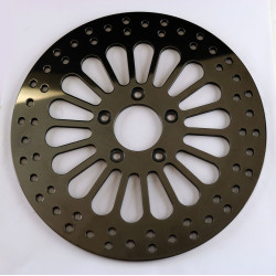 PartzBiz HD MW90-638 - Ultima 90-638 Black 11.8" King Spoke Rear Motorcycle Brake Rotor Harley 06-13 custom performance upgrade replacement best motorcycle bike chopper bagger disc brakes