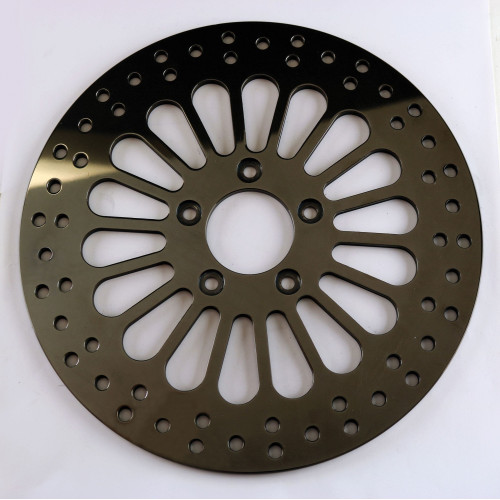 PartzBiz HD: 4401595-Ultima 90-638 Black 11.8" King Spoke Rear Motorcycle Brake Rotor Harley 06-13 custom performance upgrade replacement best motorcycle bike chopper bagger disc brakes