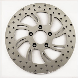 PartzBiz HD MW90-651 - Ultima 90-651 Polished 11.5" Vortex Front Left Slotted Brake Rotor Harley 84-Up custom performance upgrade replacement best motorcycle bike chopper bagger disc brakes