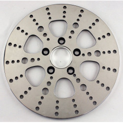 PartzBiz HD MW90-790 - Ultima 90-790 Polished 11.8" Kool Kat Drilled Front Brake Rotor Harley 84-Up custom performance upgrade replacement best motorcycle bike chopper bagger disc brakes