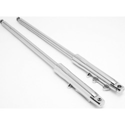 PartzBiz HD MW117-161 - Ultima Billet Chrome 41mm +2" Stock Length Forks '84 Later Harley Style 117-161