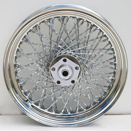 PartzBiz HD: 4401501-Ultima Chrome Twisted 80 Spoke 16" x 3" Front Wheel Harley FL Dual Disc 73-84 chopper classic old school wire custom bagger replacement best for performance motorcycle