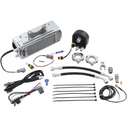 PartzBiz HD DS07130203 - UltraCool SMT-2C Chrome Fan Cooled Plug N Play Oil Cooler kit 09-16 Harley-Davidson Touring street road electra glide king FLH FLT 0713-0203 07130203 PartzBiz HD DS07130203 - UltraCool SMT-2C Chrome Fan Cooled Plug N Play Oil Cooler kit 09-16 Harley-Davidson Touring street road electra glide king FLH FLT 0713-0203 07130203
