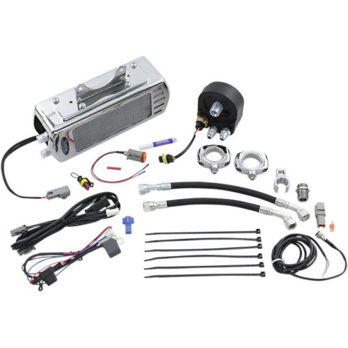 PartzBiz HD: 4401484-UltraCool SMT-2C Chrome Fan Cooled Plug N Play Oil Cooler kit 09-16 Harley-Davidson Touring street แผนที่ electra glide king FLH FLT 0713-0203 07130203