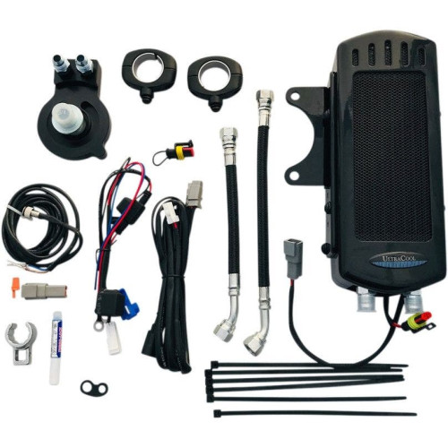 PartzBiz HD: 4401455-UltraCool SMSP-1G Black Side Mount Fan Cooled Oil Cooler Kit 86-03 Harley Sporster 1100 1200 750 833 Performance Replacement Upgrade Cooling System