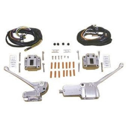 PartzBiz HD MU44705 - ชุดควบคุมแฮนด์บาร์สไตล์ OE Chrome V-Factor 44705 Harley FL XL 71-81 และแบบกำหนดเอง