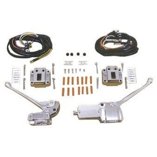 PartzBiz HD: 4401404-ชุดควบคุมแฮนด์บาร์สไตล์ OE Chrome V-Factor 44705 Harley FL XL 71-81 และแบบกำหนดเอง PartzBiz HD: 4401404-ชุดควบคุมแฮนด์บาร์สไตล์ OE Chrome V-Factor 44705 Harley FL XL 71-81 และแบบกำหนดเอง