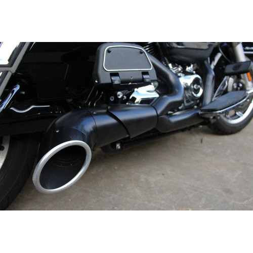 PartzBiz HD: 4401333-V-Twin 2-into-1 Turnout Exhaust Header Set Black Harley Milwaukee Eight 17-20