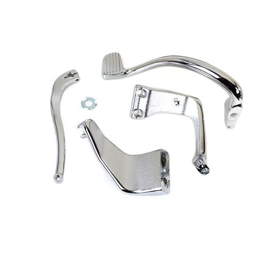 PartzBiz HD: 4401341-V-Twin 22-0956 Chrome เพิ่มเติมไปข้างหน้ากลางชุดควบคุมหมุดเท้า Dyna FXD 06-17 Harley 50500386