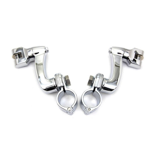 PartzBiz HD: 4401304-V-Twin 26-0753 Chrome Highway Bar Footpeg 1 1/4” Mount Set Black bars Aftermarket Custom chopper bike Blackout Replacement Upgrade custom bagger dresser 26-0058