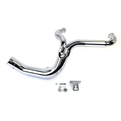 PartzBiz HD VT29-0030 - V-Twin 29-0030 Chrome 2 Into 1 Lake สไตล์ไอเสียระบบ W/TIP 95-06 Harley FLT แผนที่ Glide Touring CUSTOM HEADER ท่อไอเสียท่อ
